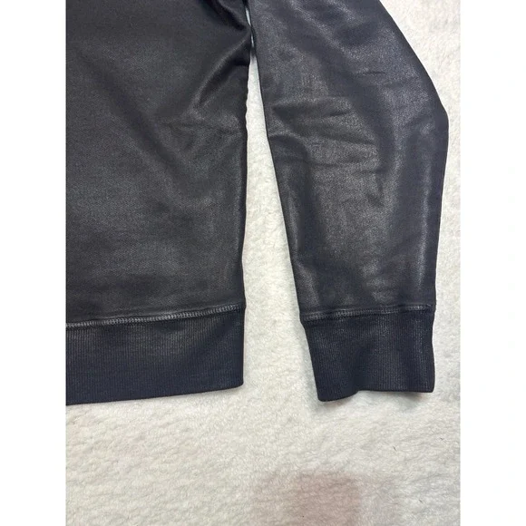 True Religion Men's Size Jet Black Coated Moto Hoodie Jacket Size 3XL - Picture 12 of 12